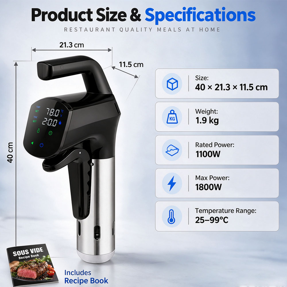 WiFi Sous Vide Cooker 1800W Во – обзор и цена Digital Sous Vide Precision Cooker